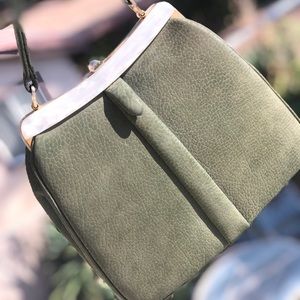 Vintage suede pearl accent Handbag